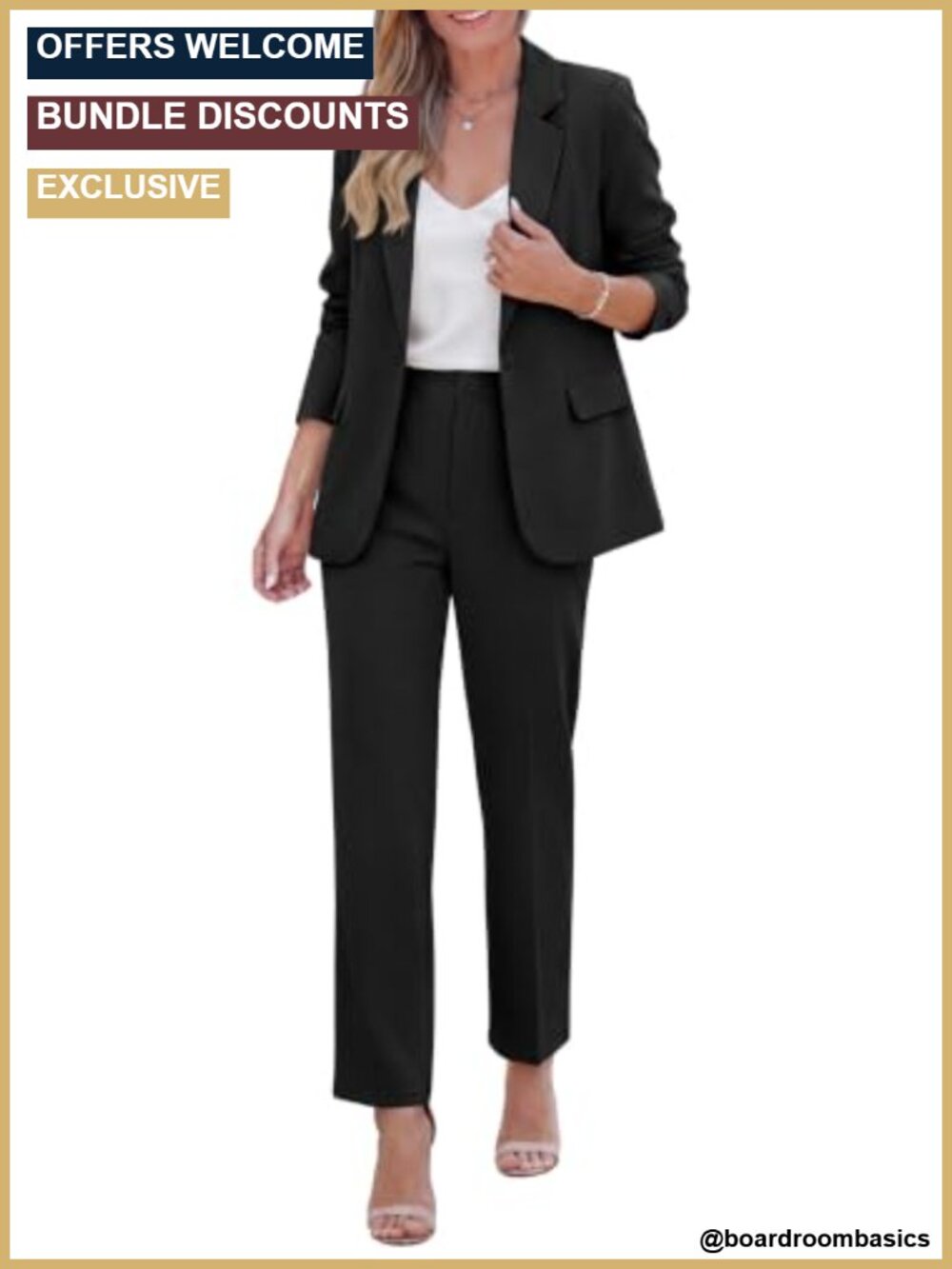 Women's 2 Piece Blazer Pant Suit Set Business Office Outfit
